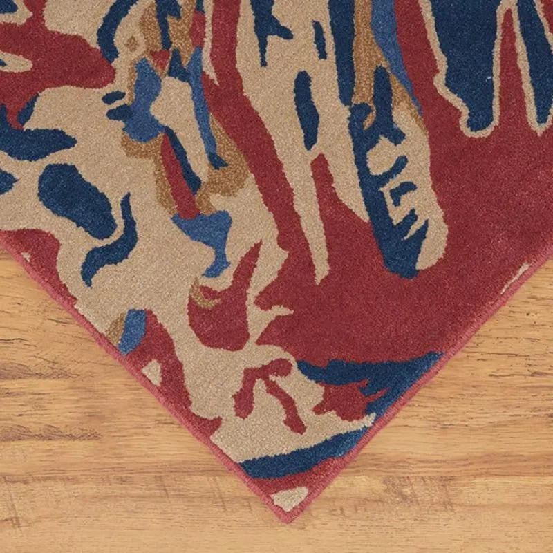 Taranis Hand Tufted Floral Wool & Nylon Carpet - Brown & Blue media 7