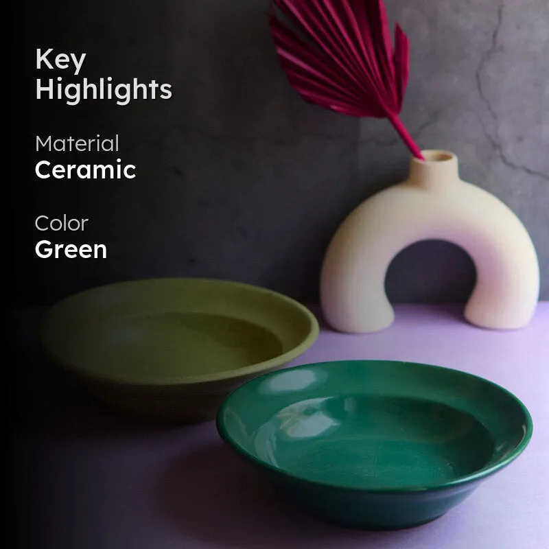 Luna Pasta Plate (Sea Green & Army Green) - Set of Two media 2