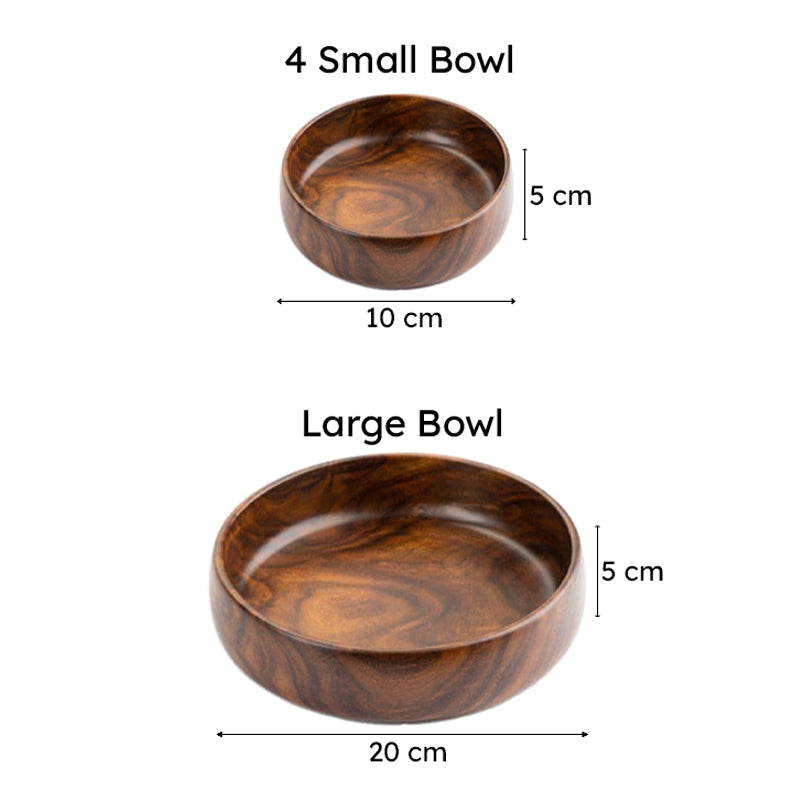 Lonara Wooden Bowl - Five Piece Set image 6