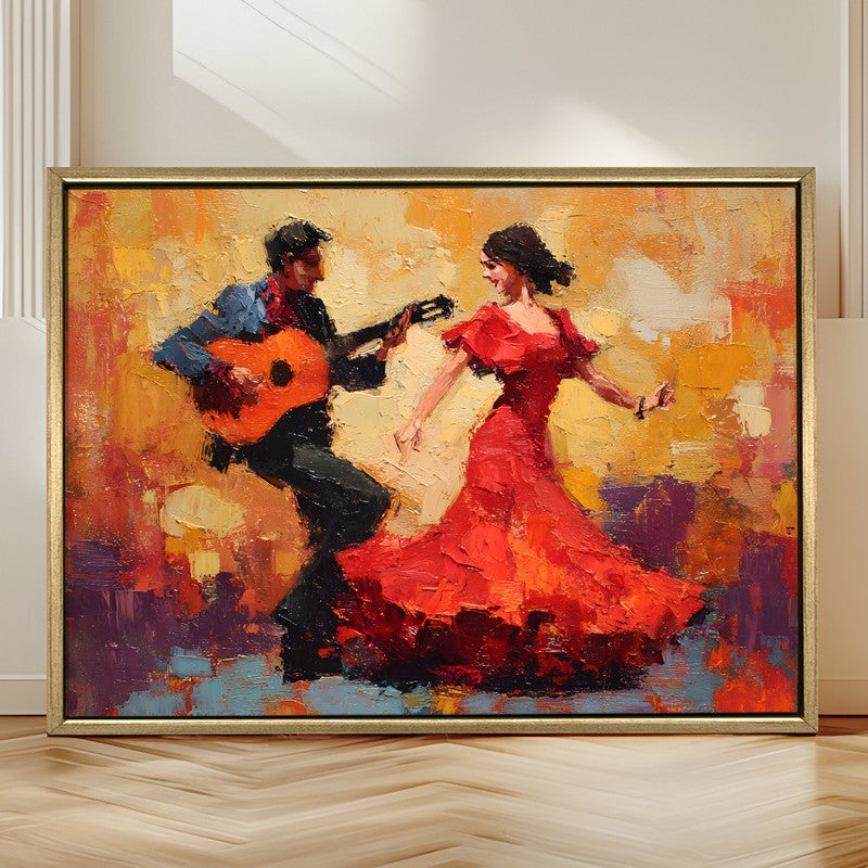 Flamenco Glow Canvas Wall Painting With Frame media 4