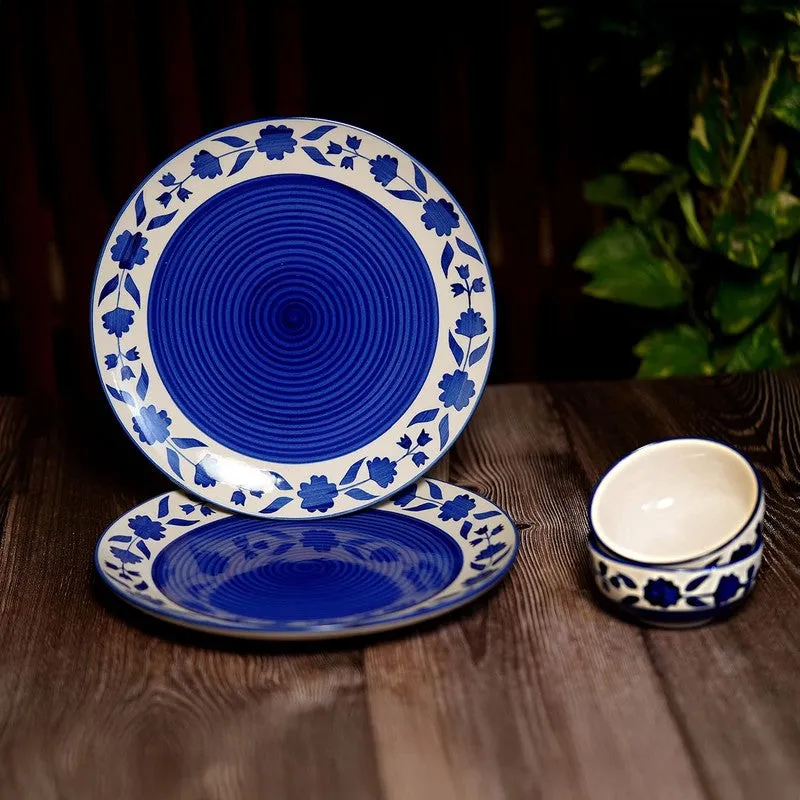 Clayora Forma Ceramic Dining Set (Blue) - 4 Piece Set media 3