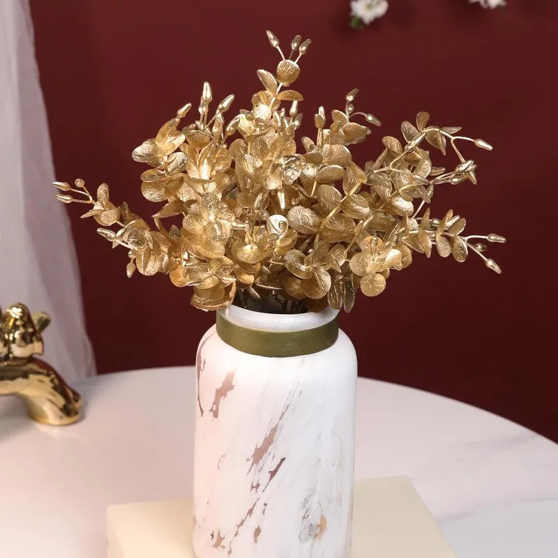 Golden Vine Plastic Artificial Flowers - Set Of Two media 6