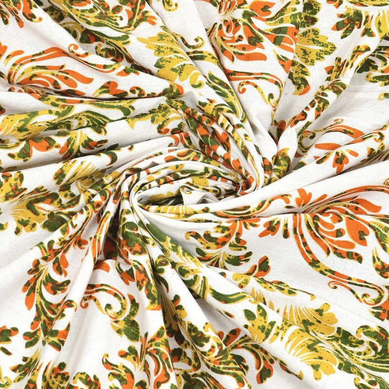 Grida Cotton Bedsheet (Yellow,Orange) - 240 TC media 5