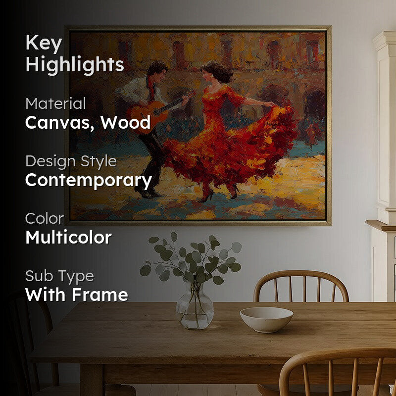 Scarlet Dance Canvas Wall Painting With Frame media 2