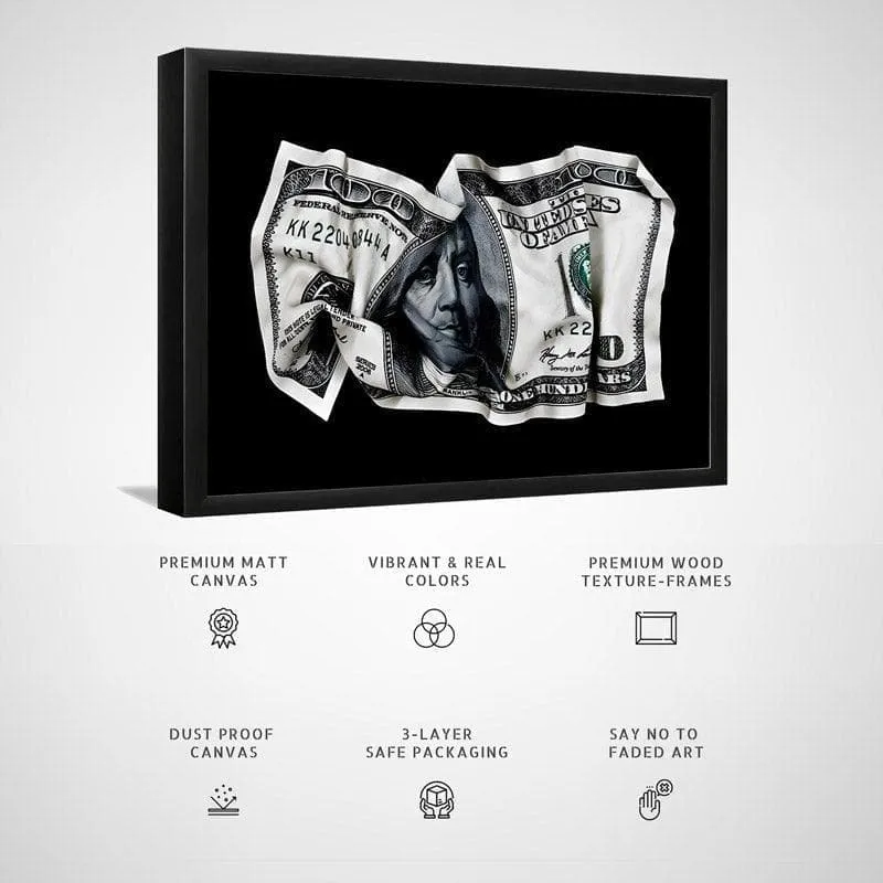 100 Dollar Wall Painting - Black frame media 5