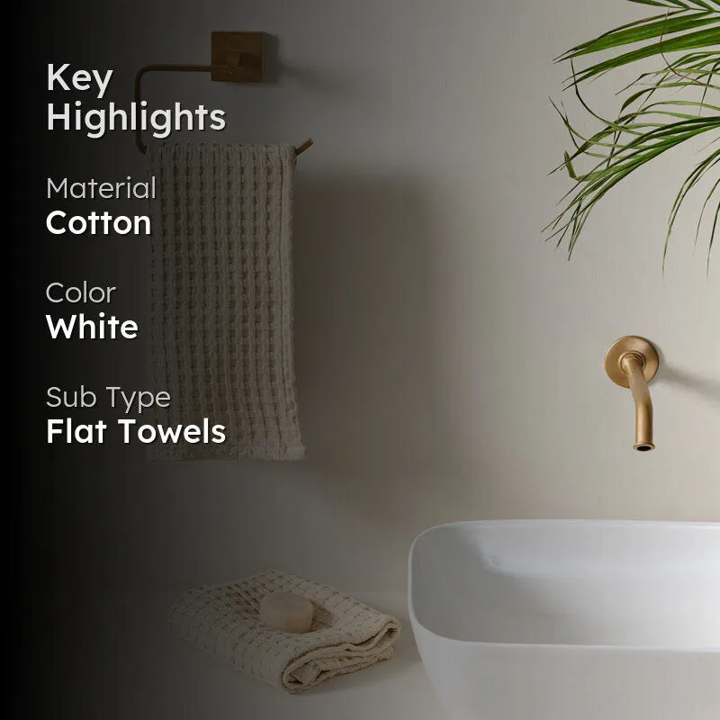 Fluffy Waffle Hand Towel (White) - Set Of Two media 2