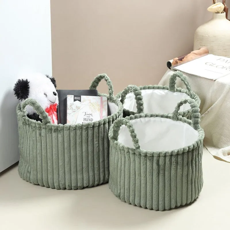 LineNest Fabric Storage Basket (Green) - Set of Three media 1