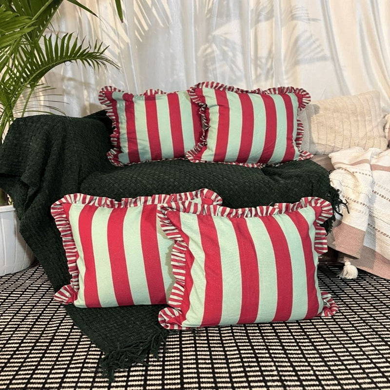 Stripe II Cushion Cover (Brown) - Set Of Four