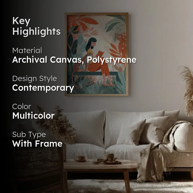 ForestReverie Canvas Wall Painting - Brown Frame media 2