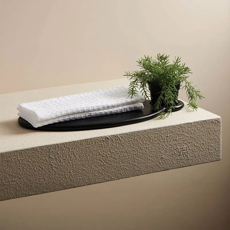Alyssa Waffle Hand Towel (White) - Set Of Two media 1
