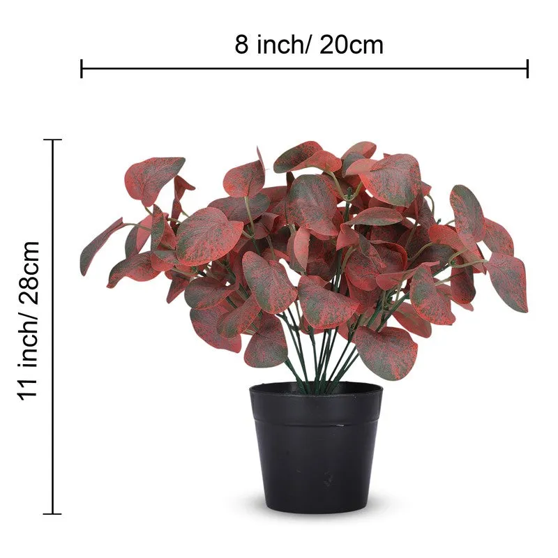 Artificial Red Eucalyptus Plant With Black Plastic Pot media 5
