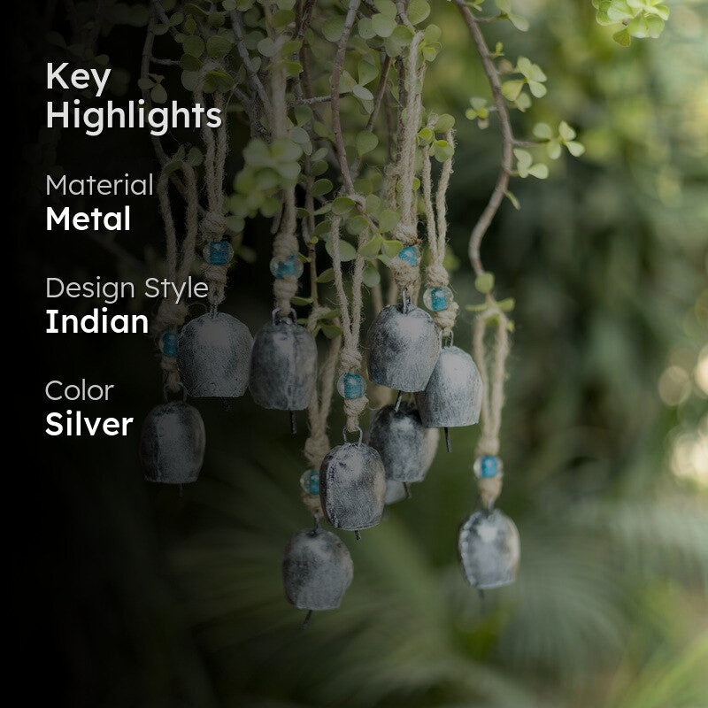 Aura Decorative Hanging Bell (Silver) - Set Of Ten media 2