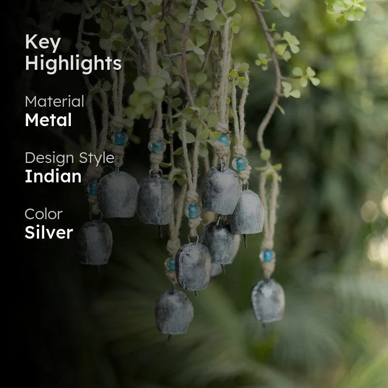 Aura Decorative Hanging Bell (Silver) - Set Of Ten media 2