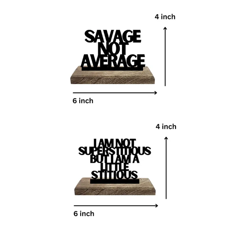 Bold Beliefs Savage Attitude Typography Showpiece - Set Of Two media 7