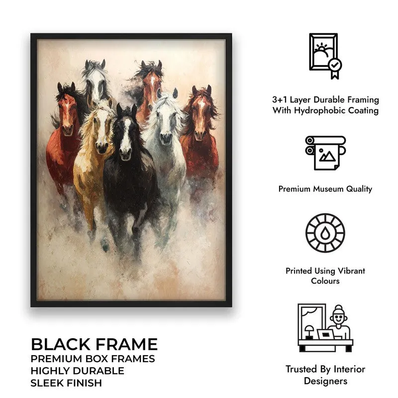 Unbridled Force Horse Wall Painting With Black Frame media 10