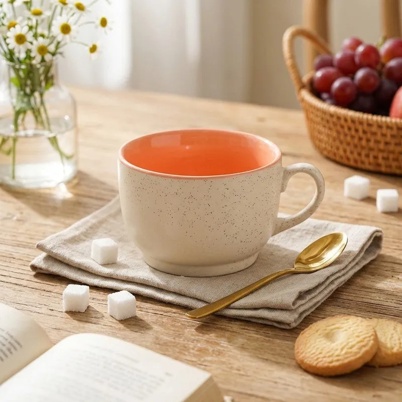 Poura Ceramic Coffee Mug (350 mL) - Orange media 1