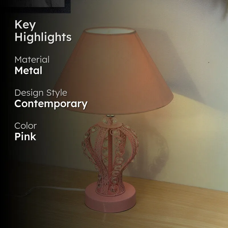 GlowElite Premium Metal Table Lamp - Pink media 2