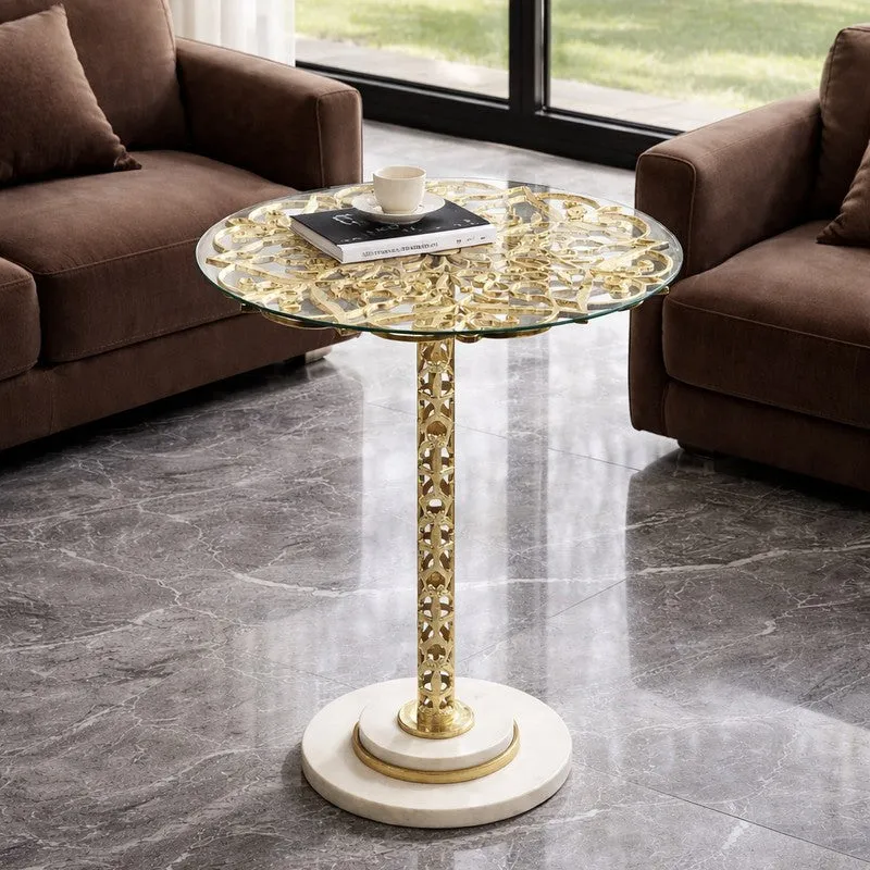 Oakly Glass,Cast Aluminium Side & Bedside Tables media 1