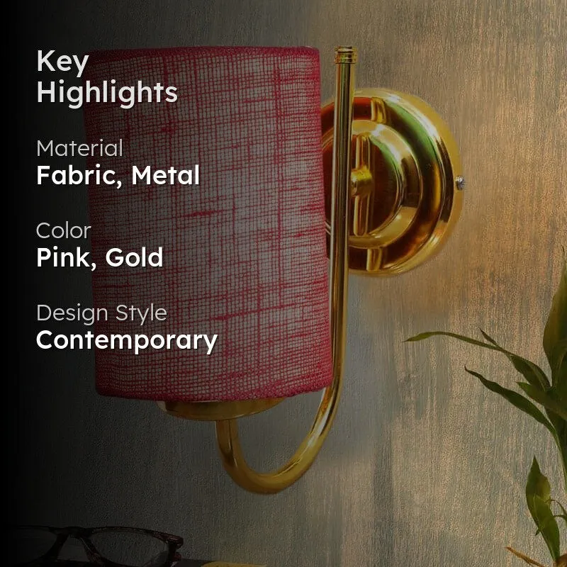 Galora Neva Fabric & Metal Wall Lamp - Pink media 2