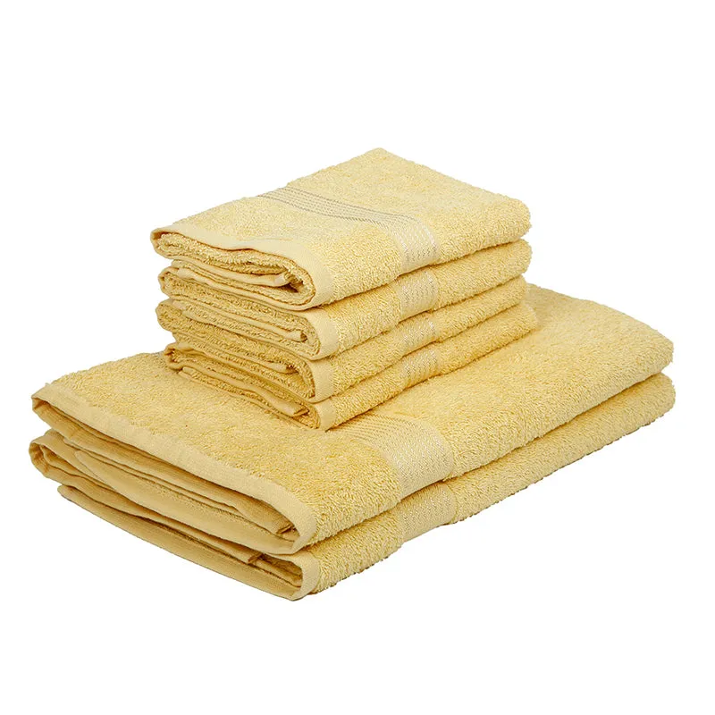 Eva Quick Dry Towel Combo (Pale Yellow) - Six Piece Set media 3
