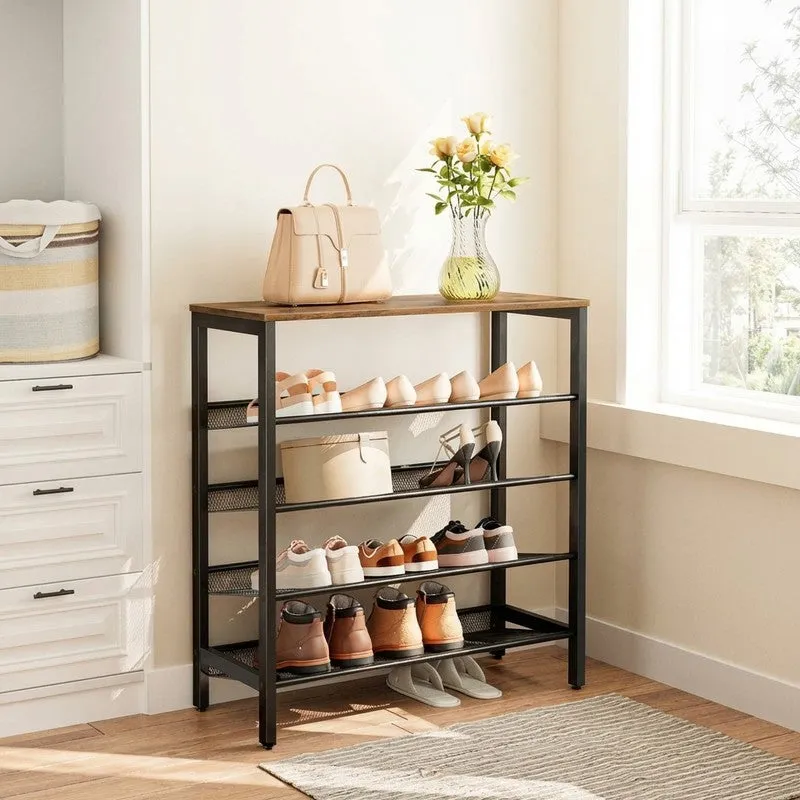 Functional Metal Shoe Rack - Black,Brown media 1