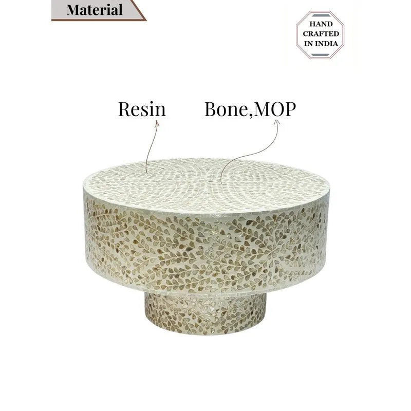 Noblex Bone Inlay Center Table - Off White media 7