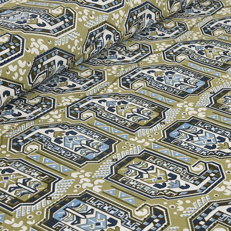 Mikaya Shine Cotton Bedsheet (Green,Blue) - 180 TC media 5