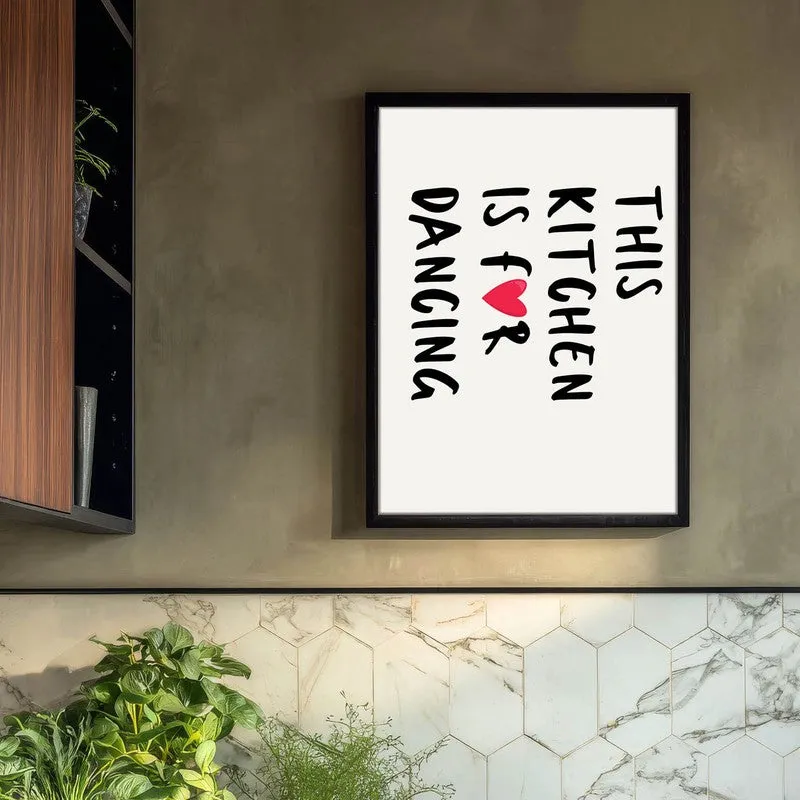 Kitchen for Dancing Archival Canvas Wall Art - Black media 3