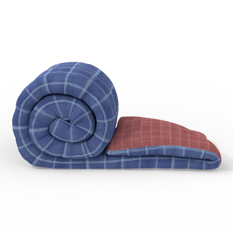 Nautica Lattice Haven Reversible Comforter (Blue,Red) - 130 GSM media 6