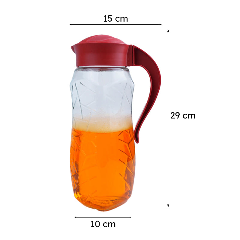 Domana Sema Transparent Jug With Lid (Red) - 1600 ML media 6