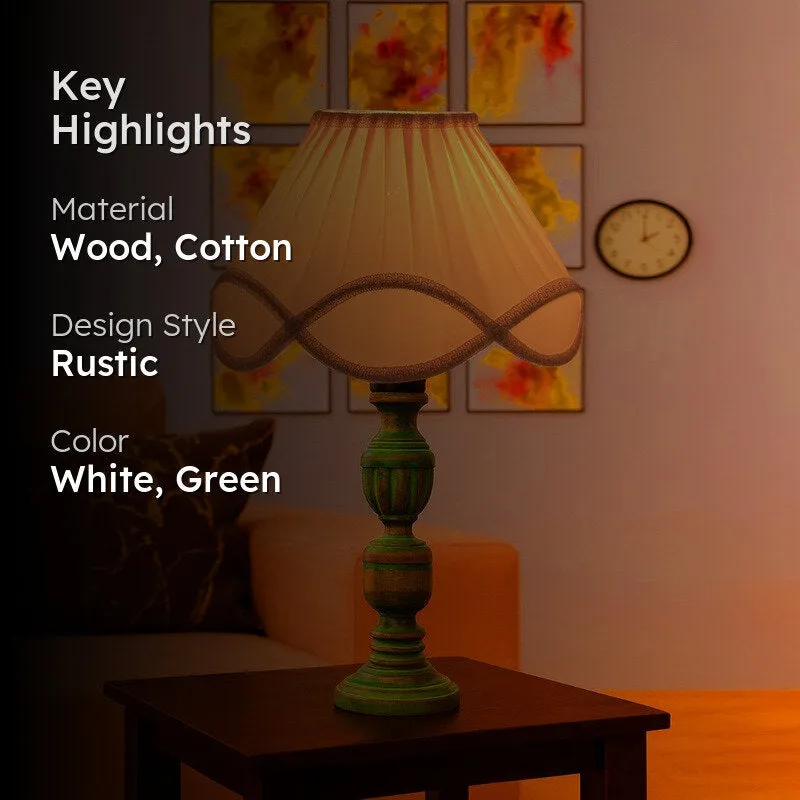 Arvello Elvo Wooden Table Lamp - White media 2