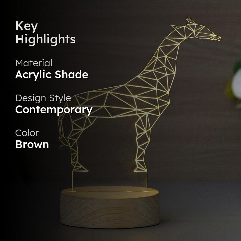 Giraffe Jolly LED Acrylic Table Lamp - Brown media 2