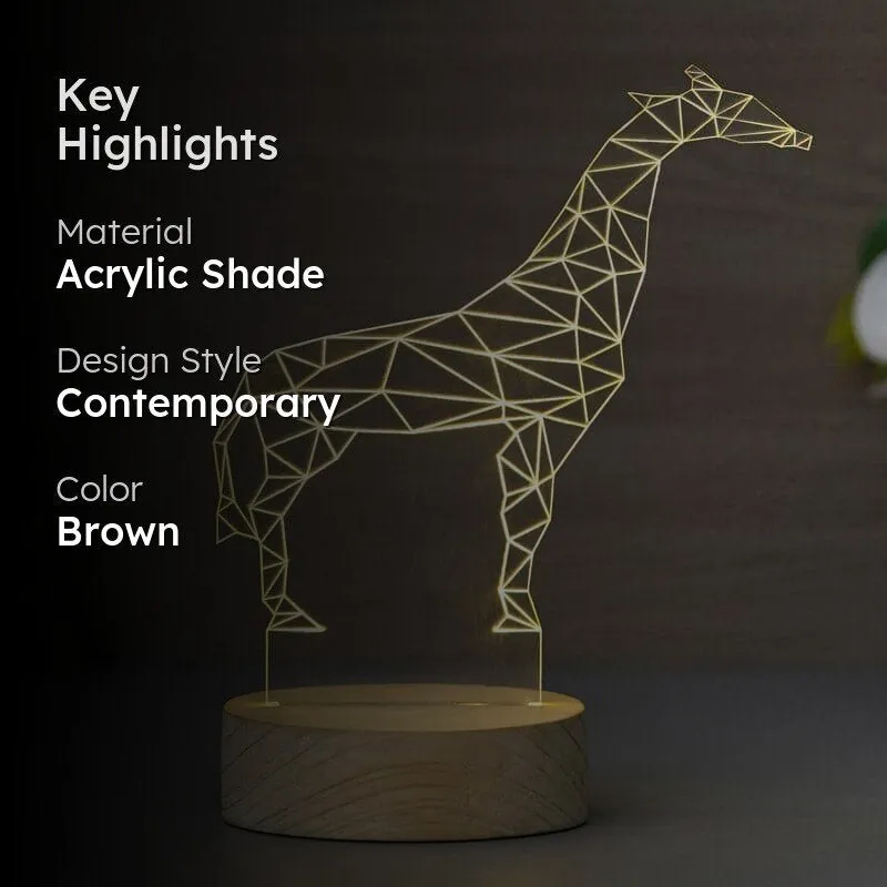 Giraffe Jolly LED Acrylic Table Lamp - Brown media 2