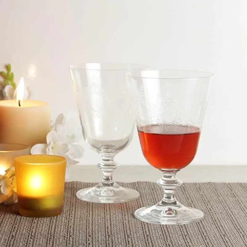 Olivia Bohemia Crystal Goblet Glasses (350 mL Each) - Set Of Six media 1