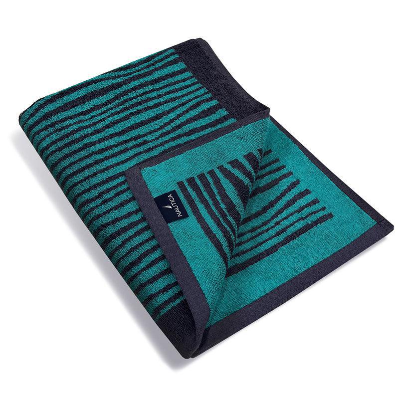 Nautica Feather Embrace Cotton Bath Towel - Teal & Grey media 5