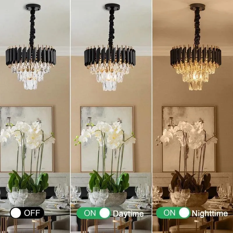 Versailles Crystal Metal Chandelier - Black media 4