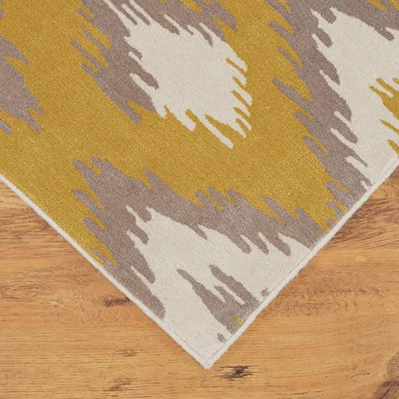Dwalin Hand Tufted Geometric Wool & Nylon Carpet - Yellow media 5