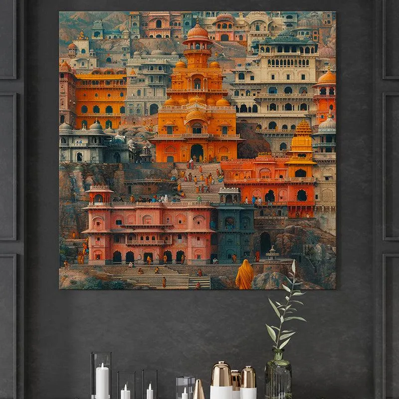 Bright City Architecture Wall Painting media 1