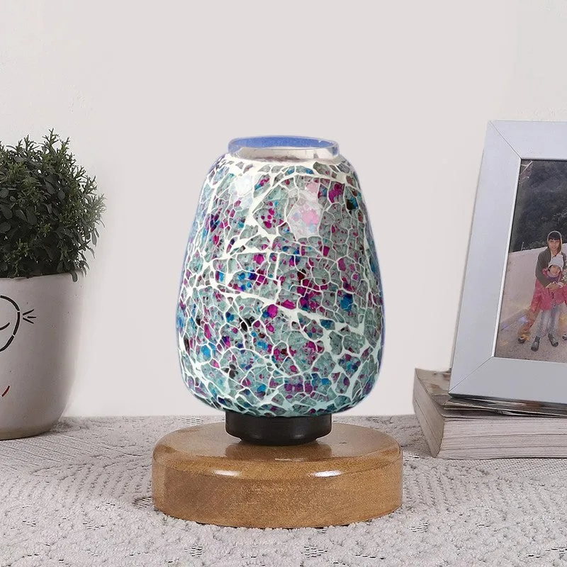 Astryl Glass Table Lamp With Wooden Base - Multicolor media 4