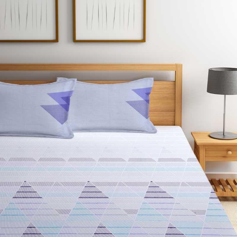 Trio Frenzy Fitted Cotton Bedsheet (Blue) - 400 TC media 3
