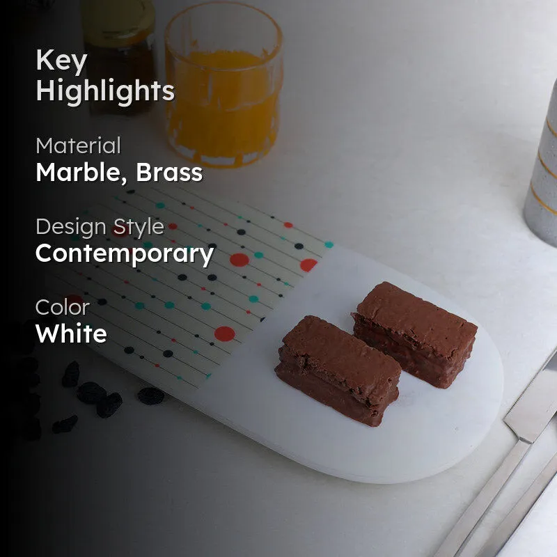 Posh Printed (Marble,Brass) Marble Platter media 2