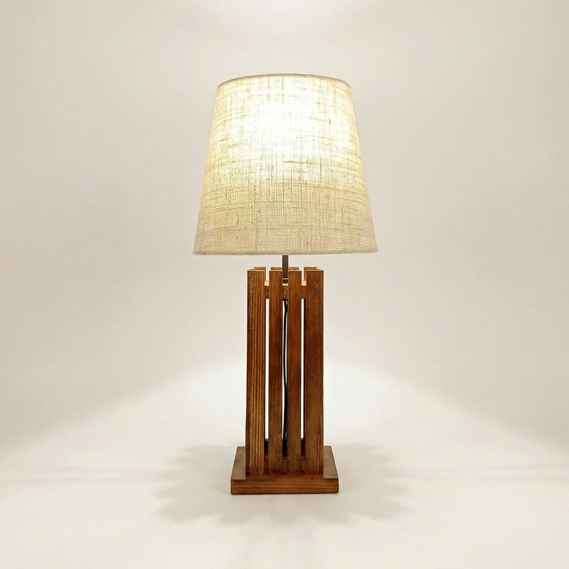 Ivory Beam Wooden Table Lamp media 4