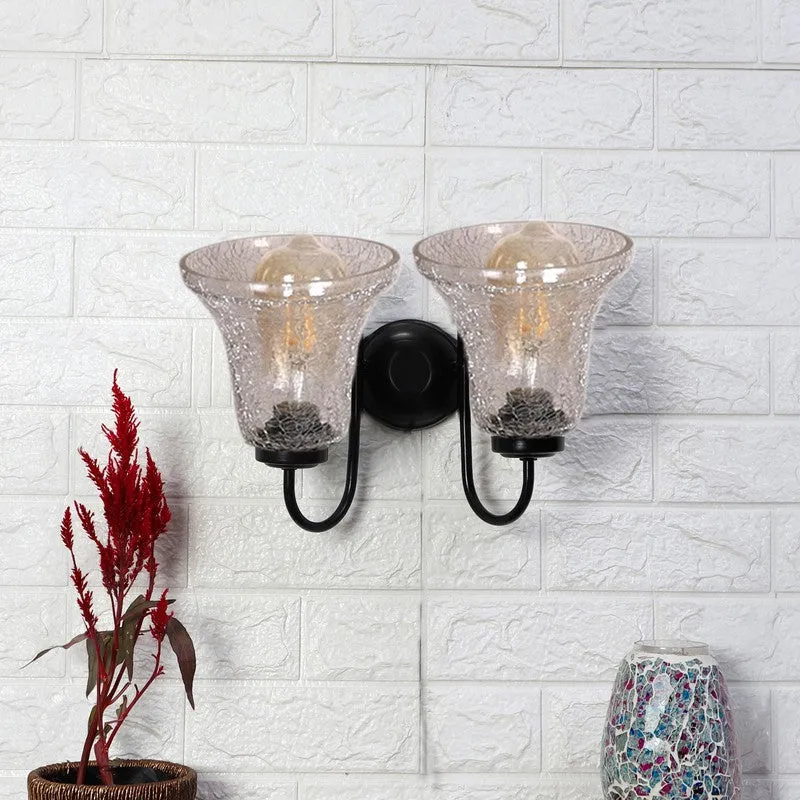 Warm Glow Dual Shade Glass Wall Lamp media 3