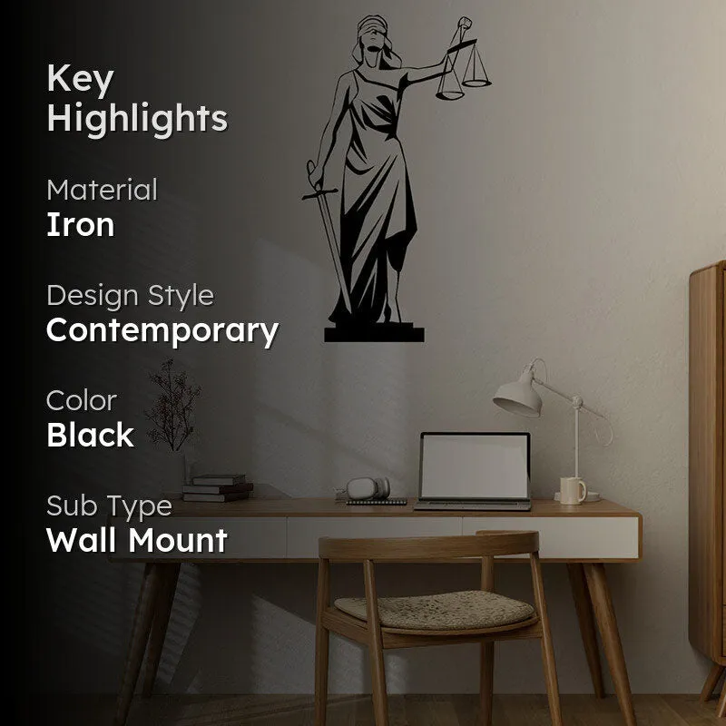 Lady Justice Court Of Law Black Iron Wall Accent media 2