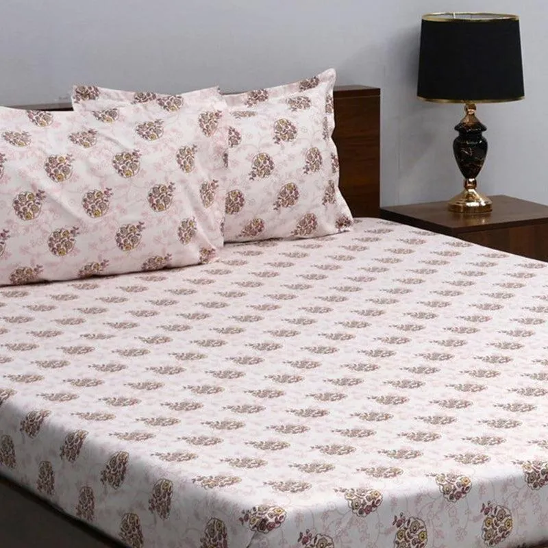 Aachal Ethnic Microfiber Bedsheet (Beige) - 120 GSM media 4