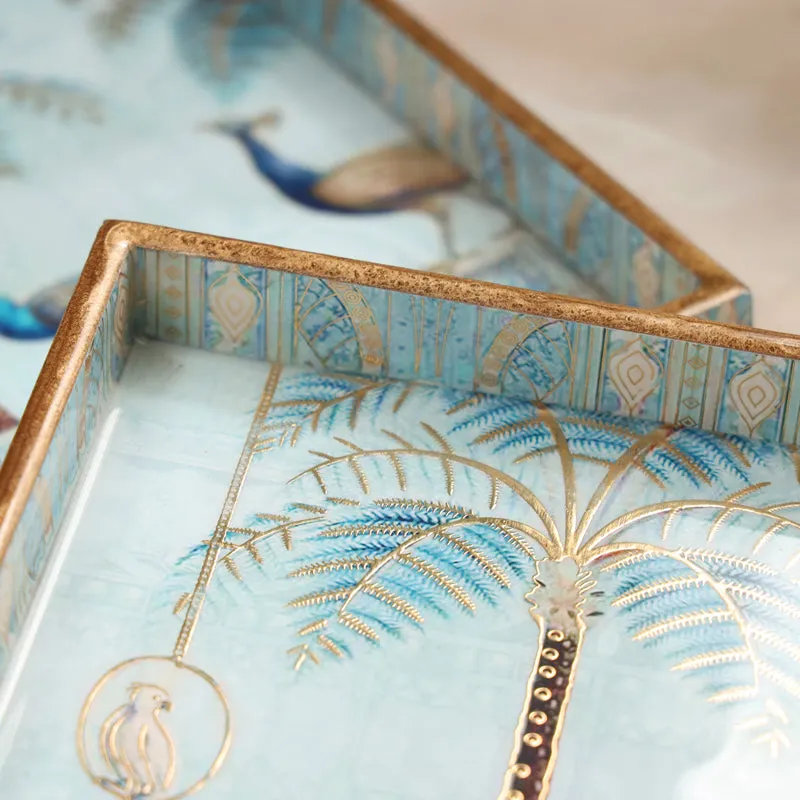 Mayura Neela Square Serving Tray - Set Of Two media 3