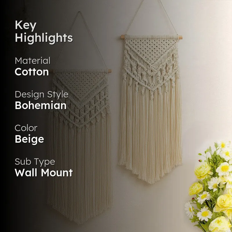 Melle Macrame Cotton Wall Accent - Set Of Two media 2