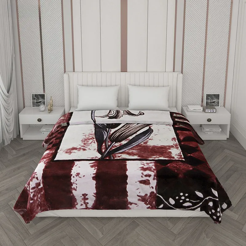 Monte Carlo Crimson Dreamscape Blanket - 1000 GSM media 4