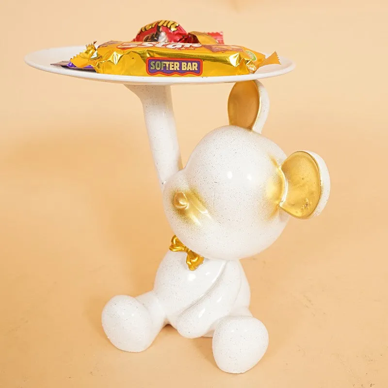 Playful White Monkey with Golden Tray media 6