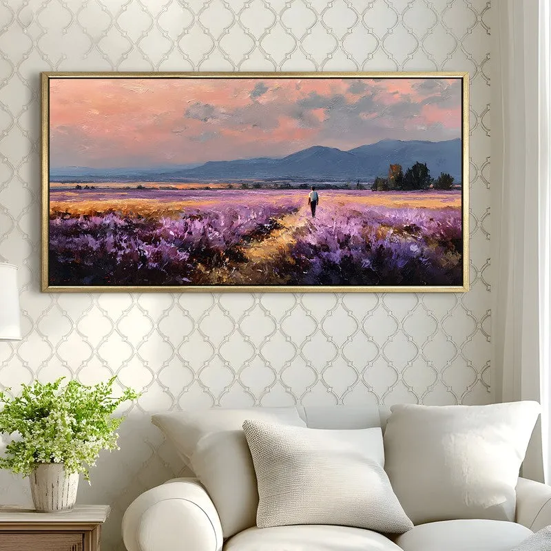 Quiet Lavender Canvas Wall Painting With Frame media 4